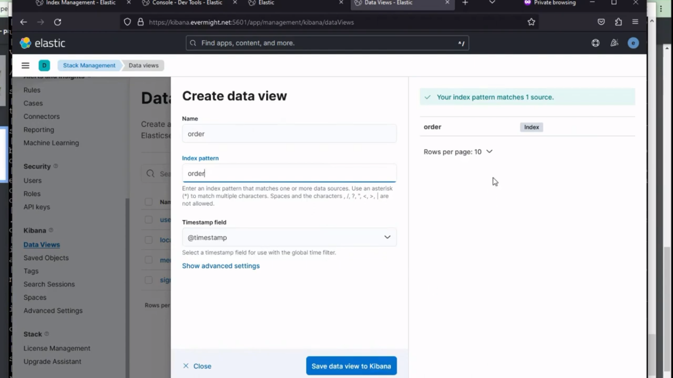 Data view creation