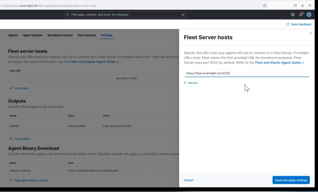 Fleet Server Hosts