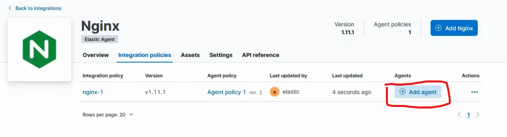 Nginx Integration Add Agent