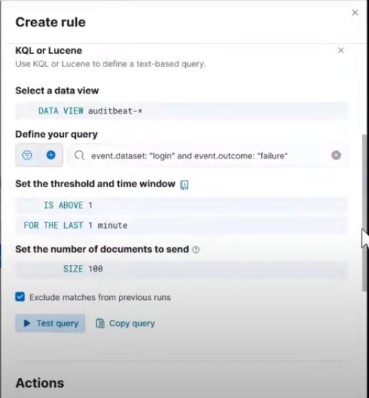 Creating rule query