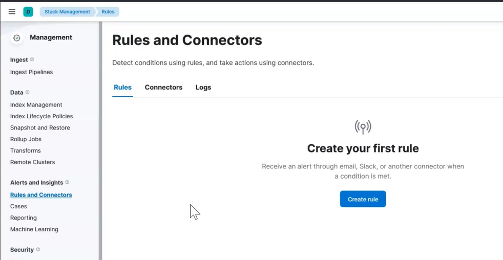 Kibana Alert First Rule