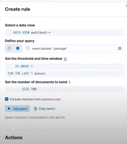 Creating rule query