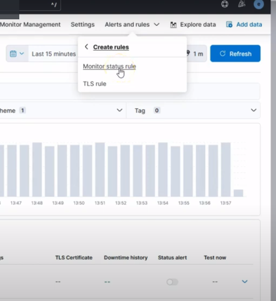 Kibana Observability Uptime Monitor Alert Rule